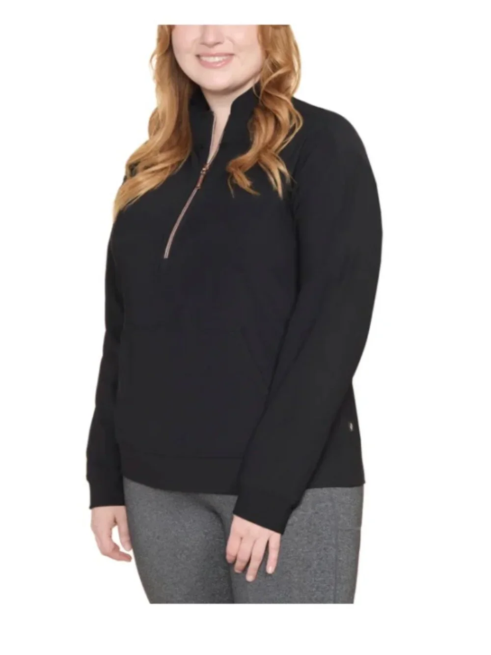 Skechers Go Walk Women's Ribbed Quarter Zip Pullover Black Size XL - Picture 5 of 10